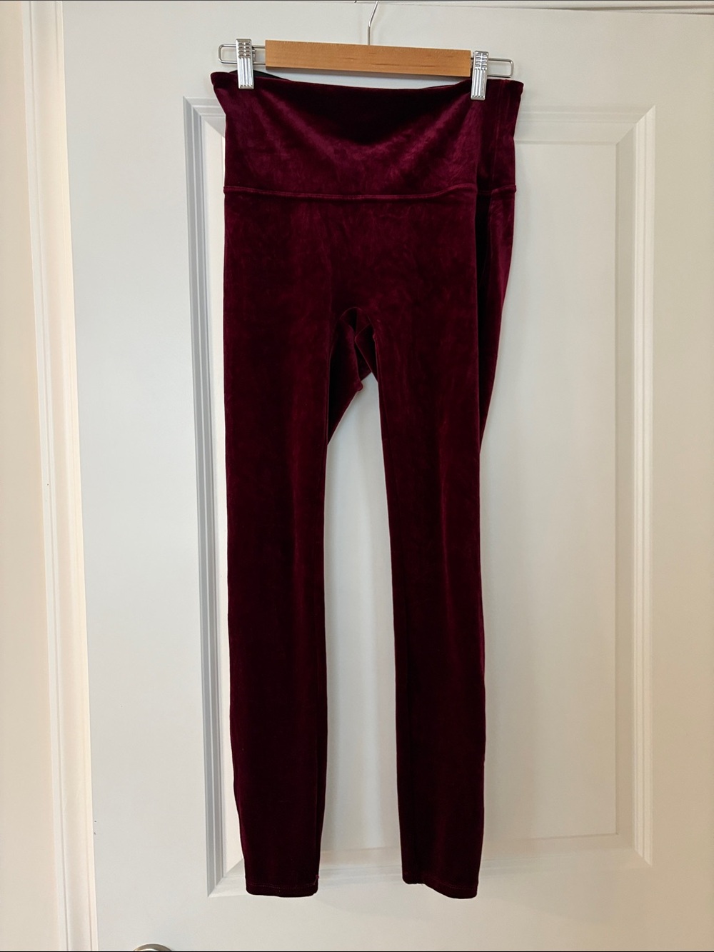 SPANX Wine Velvet Leggings